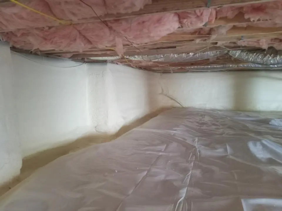 Crawl space encapsulation with closed-cell spray foam for Attic Insulation in Giddings